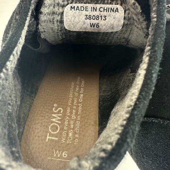 Toms Womens Desert Wedge Almond Toe Black Suede Casual Lace-Up Ankle Booties 6 - Picture 9 of 11